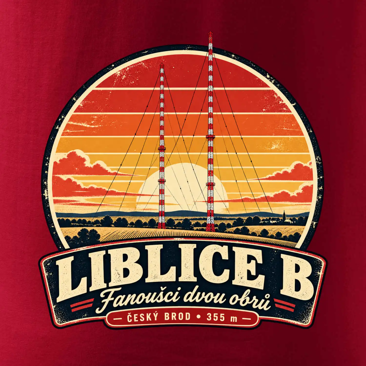 Liblice B retro odznak dvou vysílačů