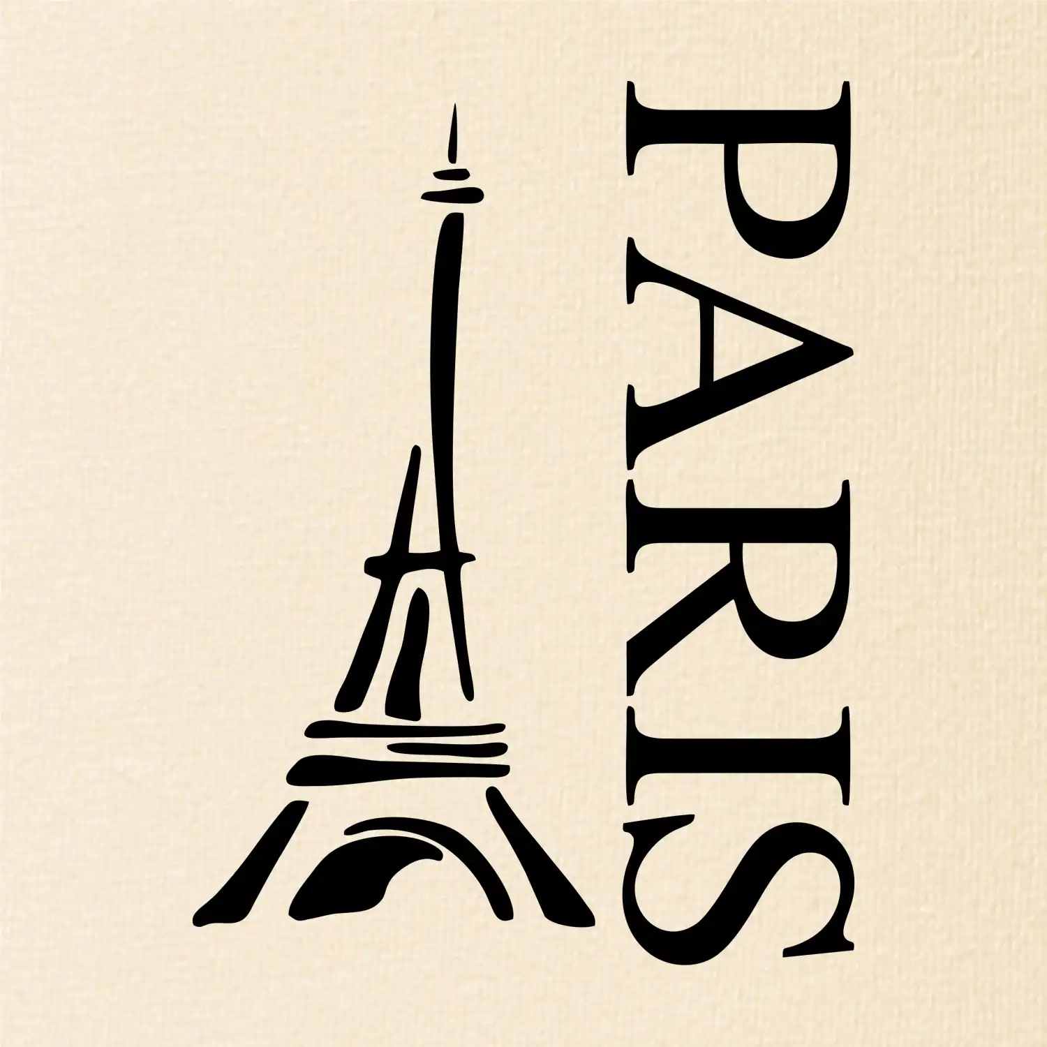 Paris nápis Eiffelovka na výšku