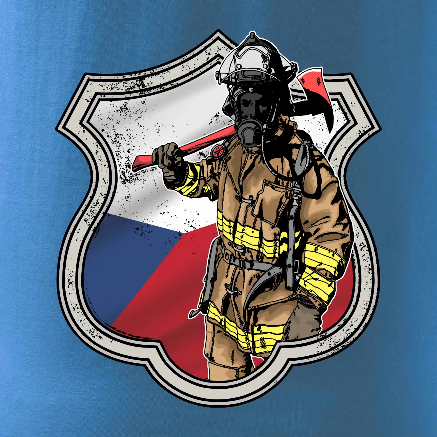 Hasič erb - Česká vlajka