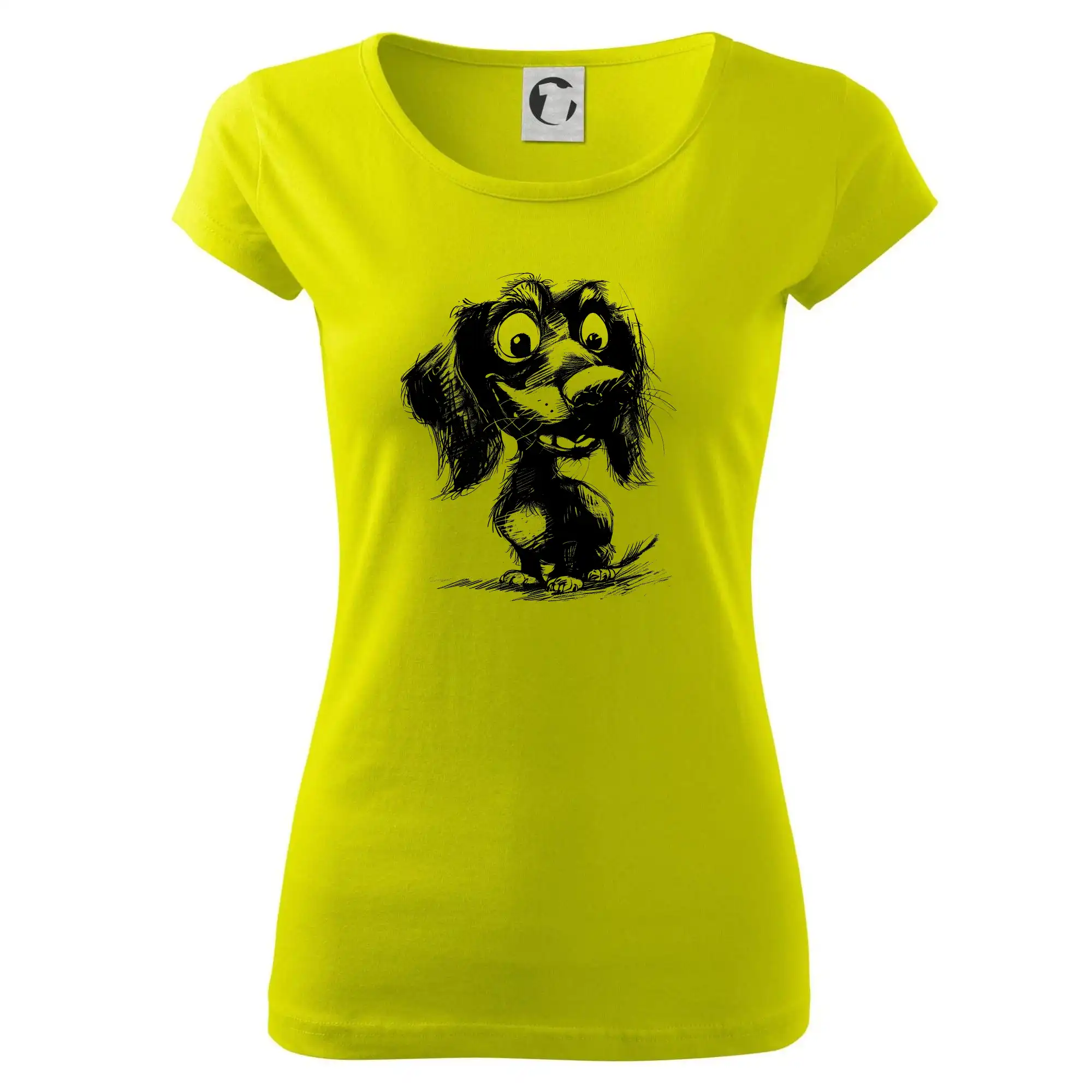 Černobílá karikatura jezevčík