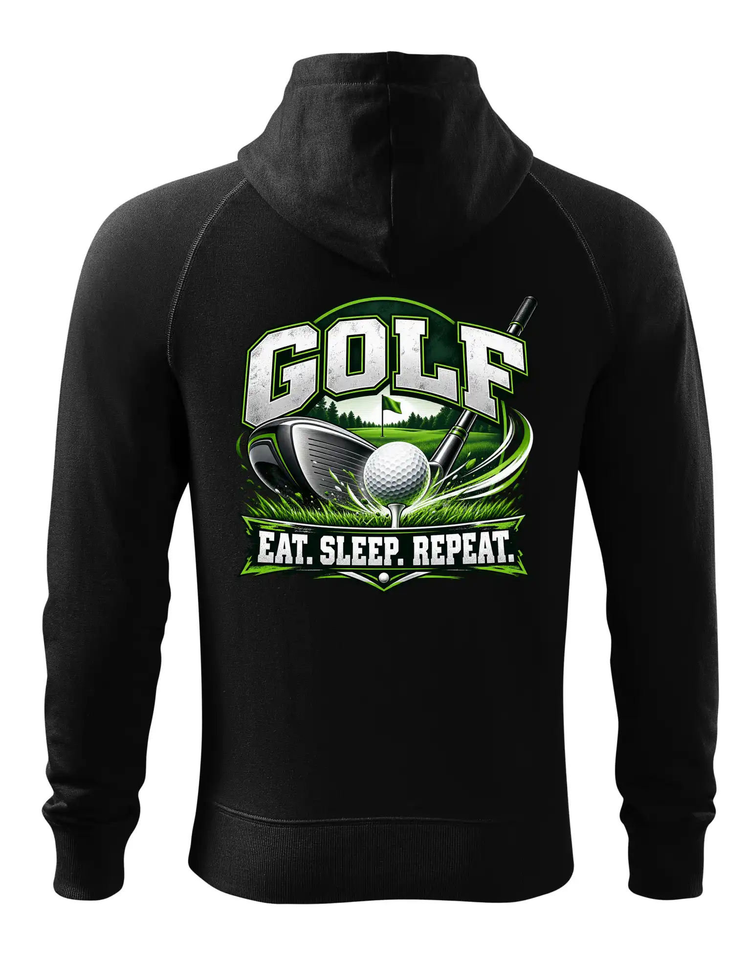 Golfová hůl s míčkem eat sleep repeat