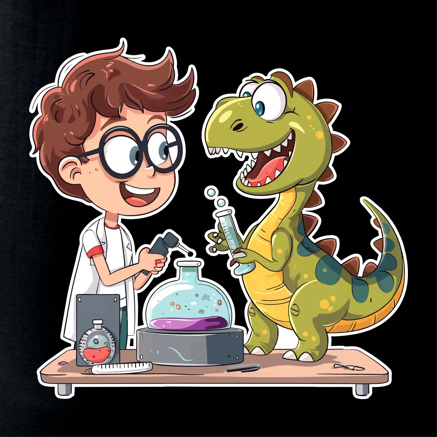 Chemik a dinosaurus - kluk