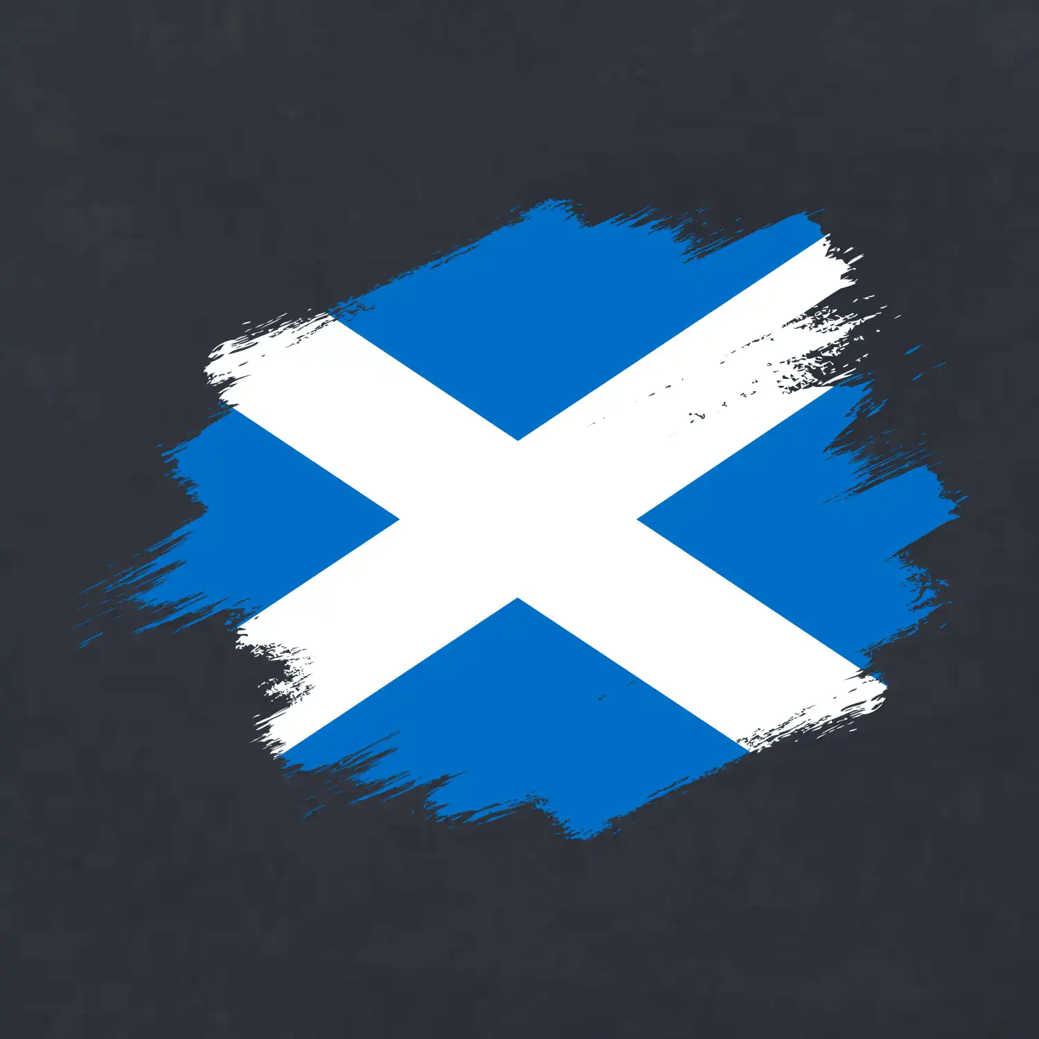 Skotská vlajka kreslená štetcem