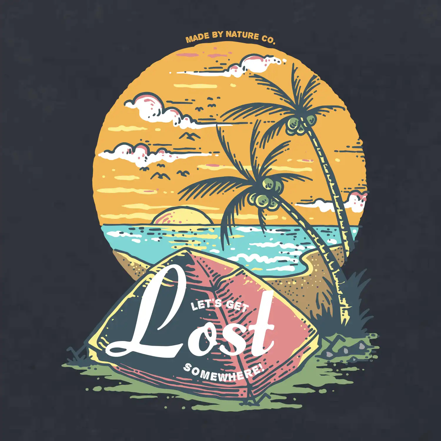 Beach camping get lost somewhere