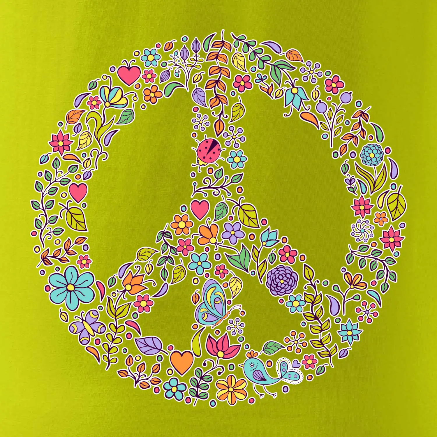 Peace symbol lístečky