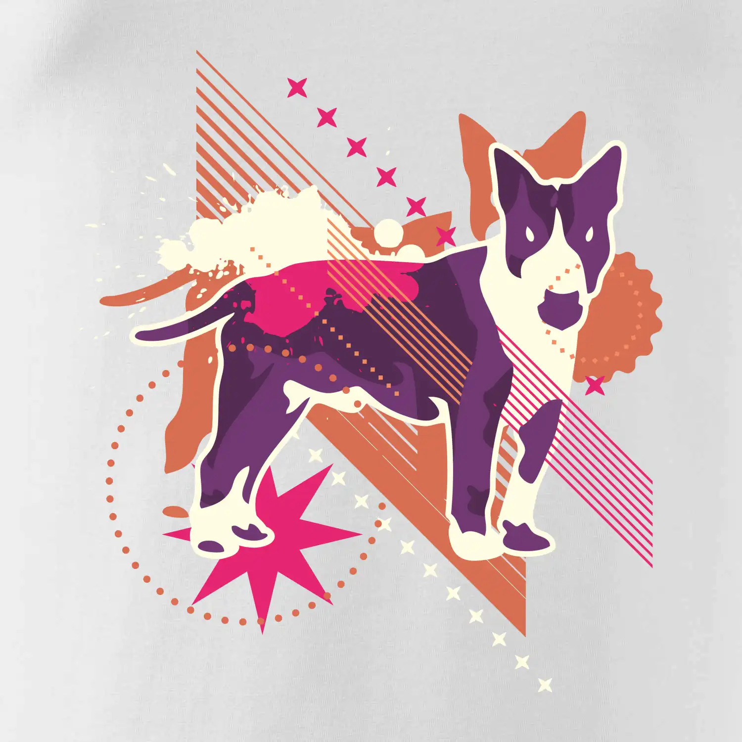 Pes abstrakce fialový