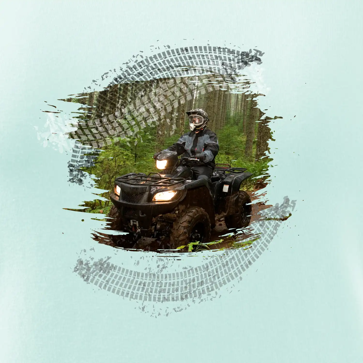 ATV čtyřkolka v lese
