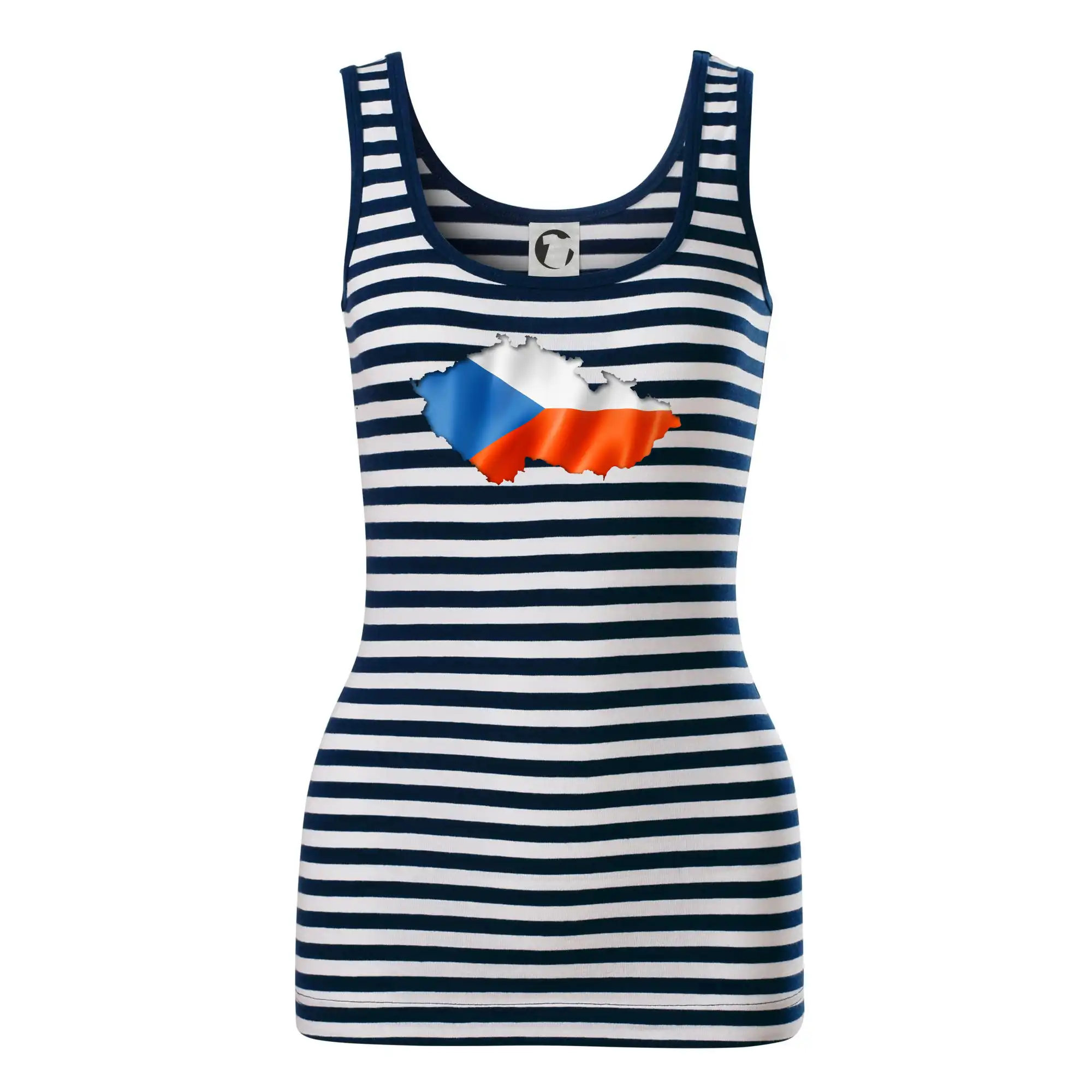 Česká vlajka v obrysu republiky