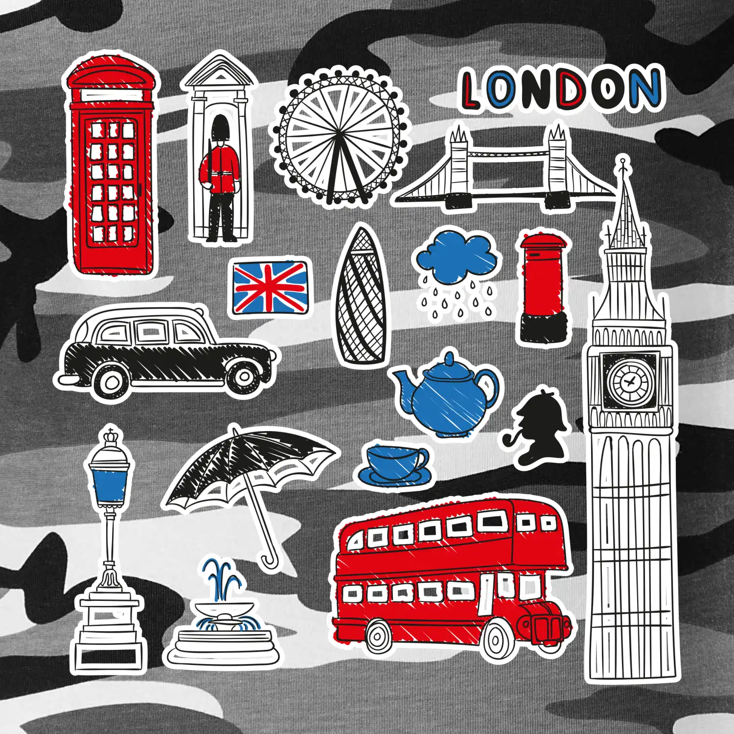 Velká Británie - kreslené ikonky