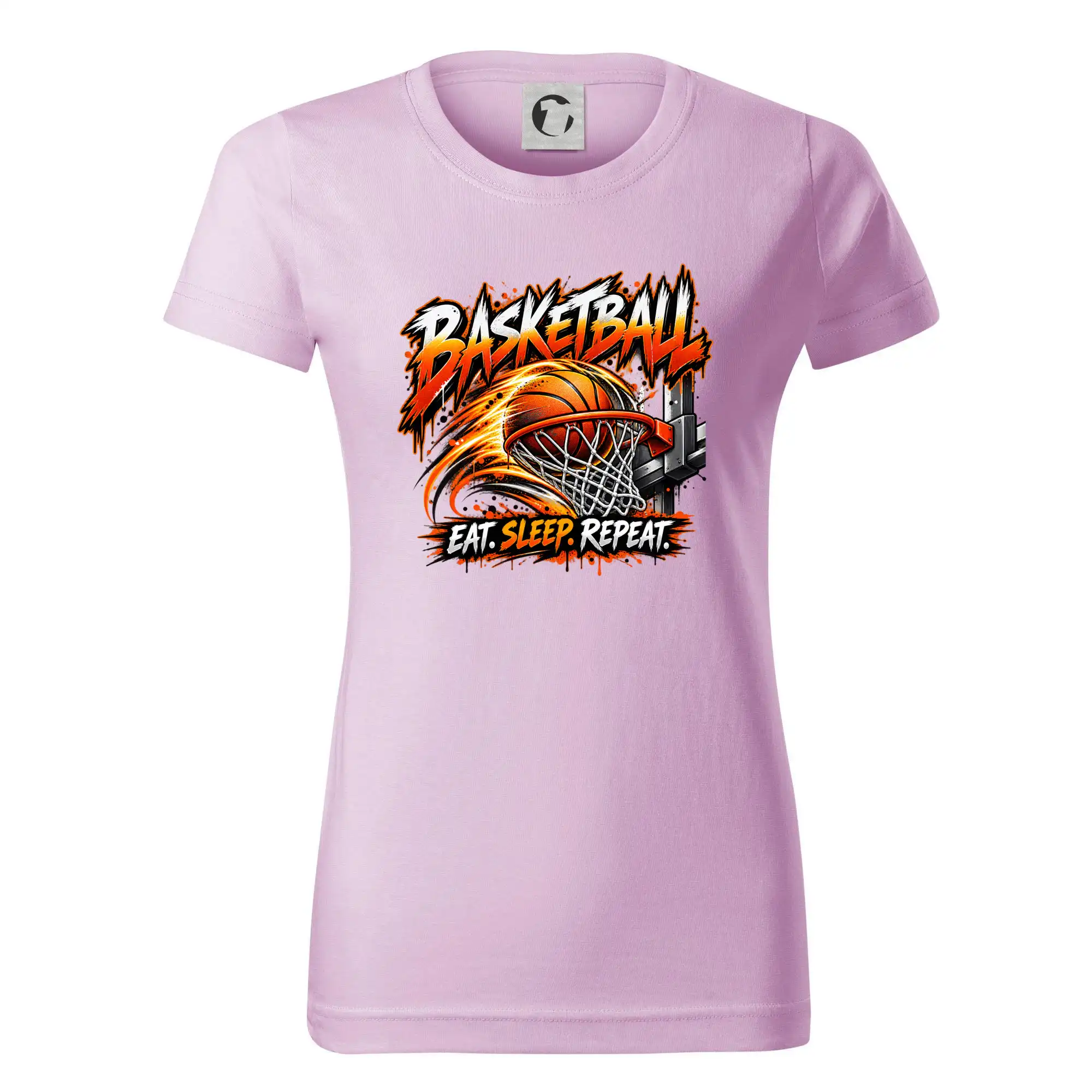 Basketbalový koš s míčem eat sleep repeat