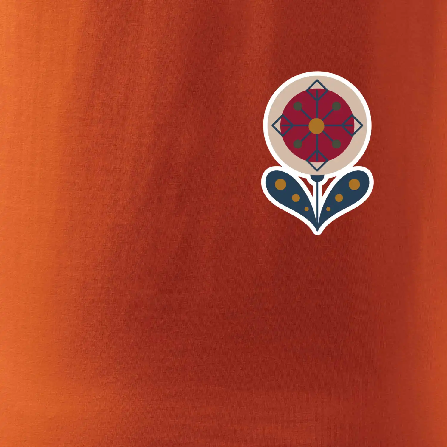 Folklor na prsu květina kulatá