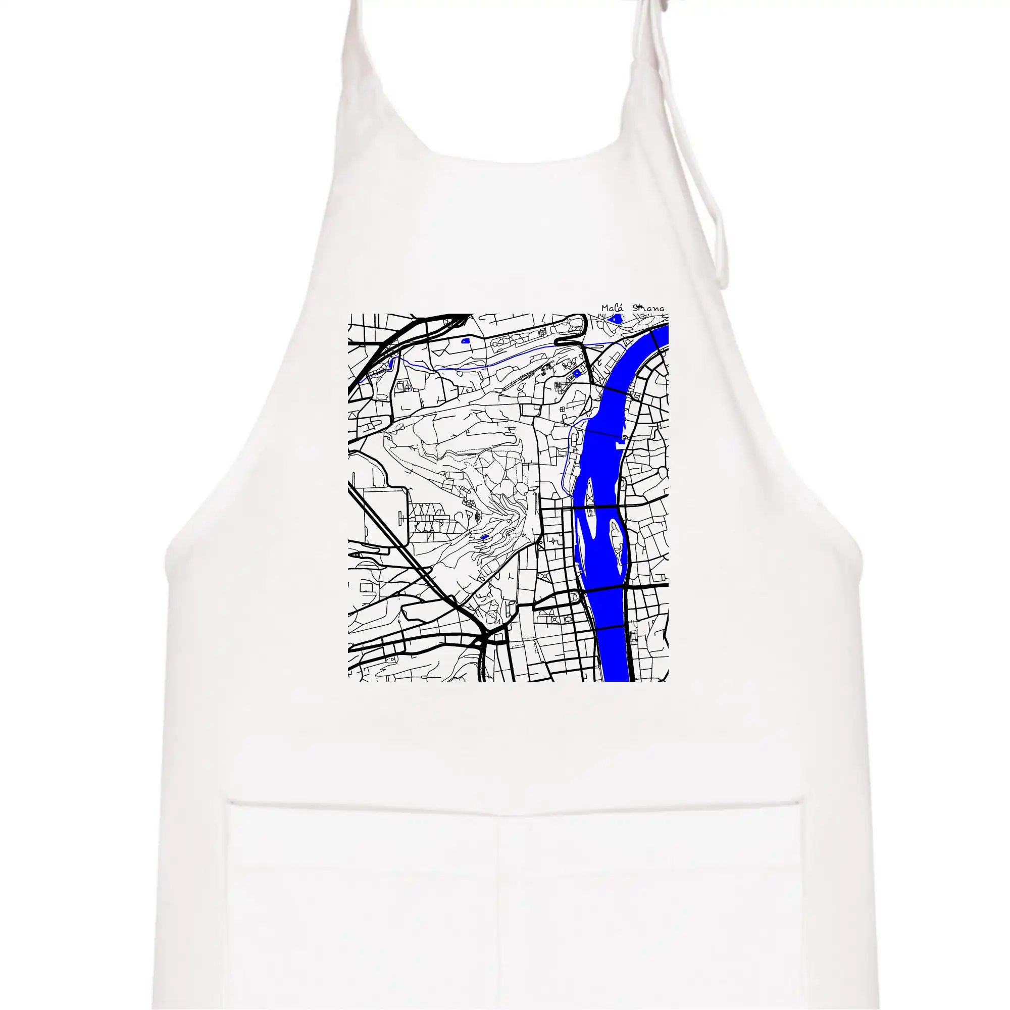 Praha Malá Strana - Mapa s vodními toky
