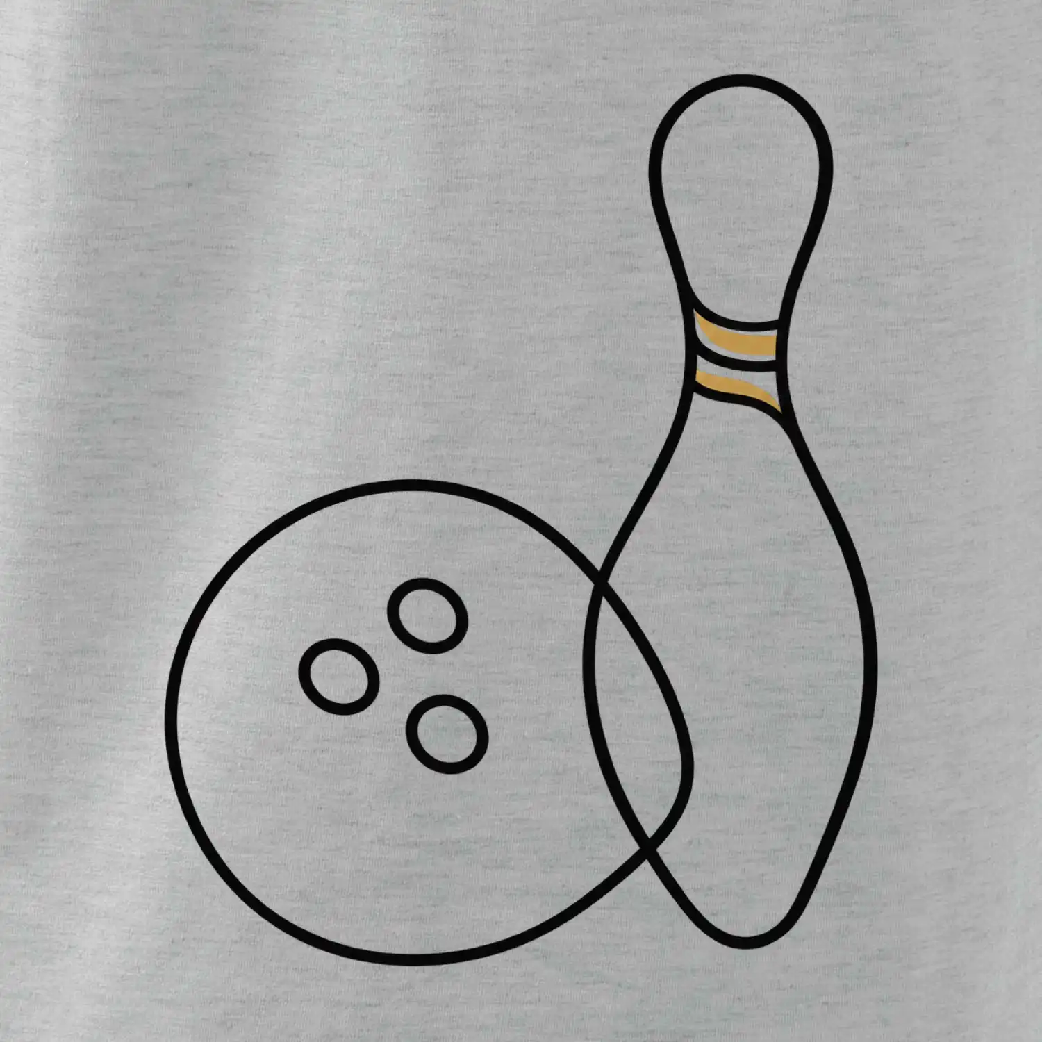 Bowling minimalistická linka s koulí a kuželkou