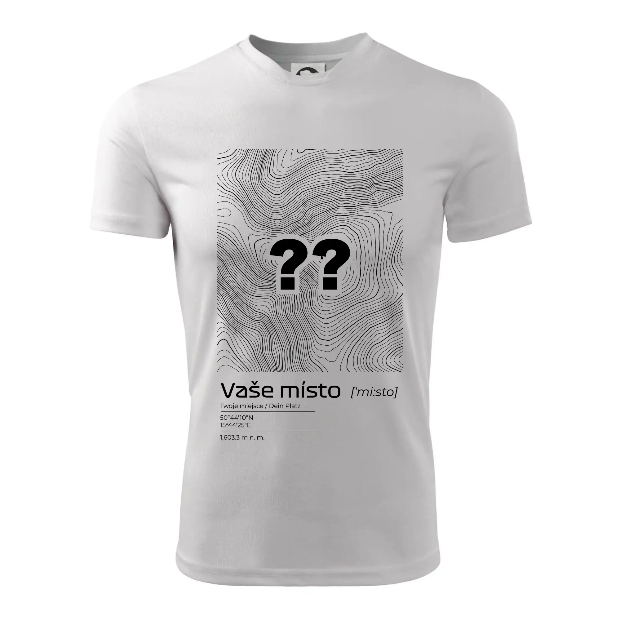 Vaše místo - vrstevnice v obdélníku
