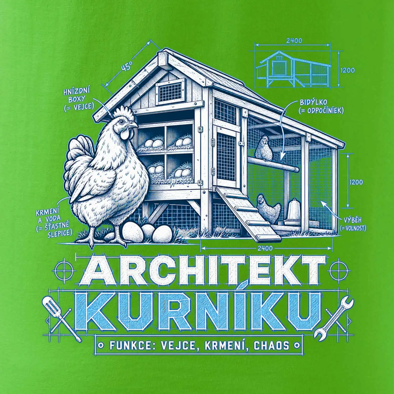 Architekt kurníku technický výkres