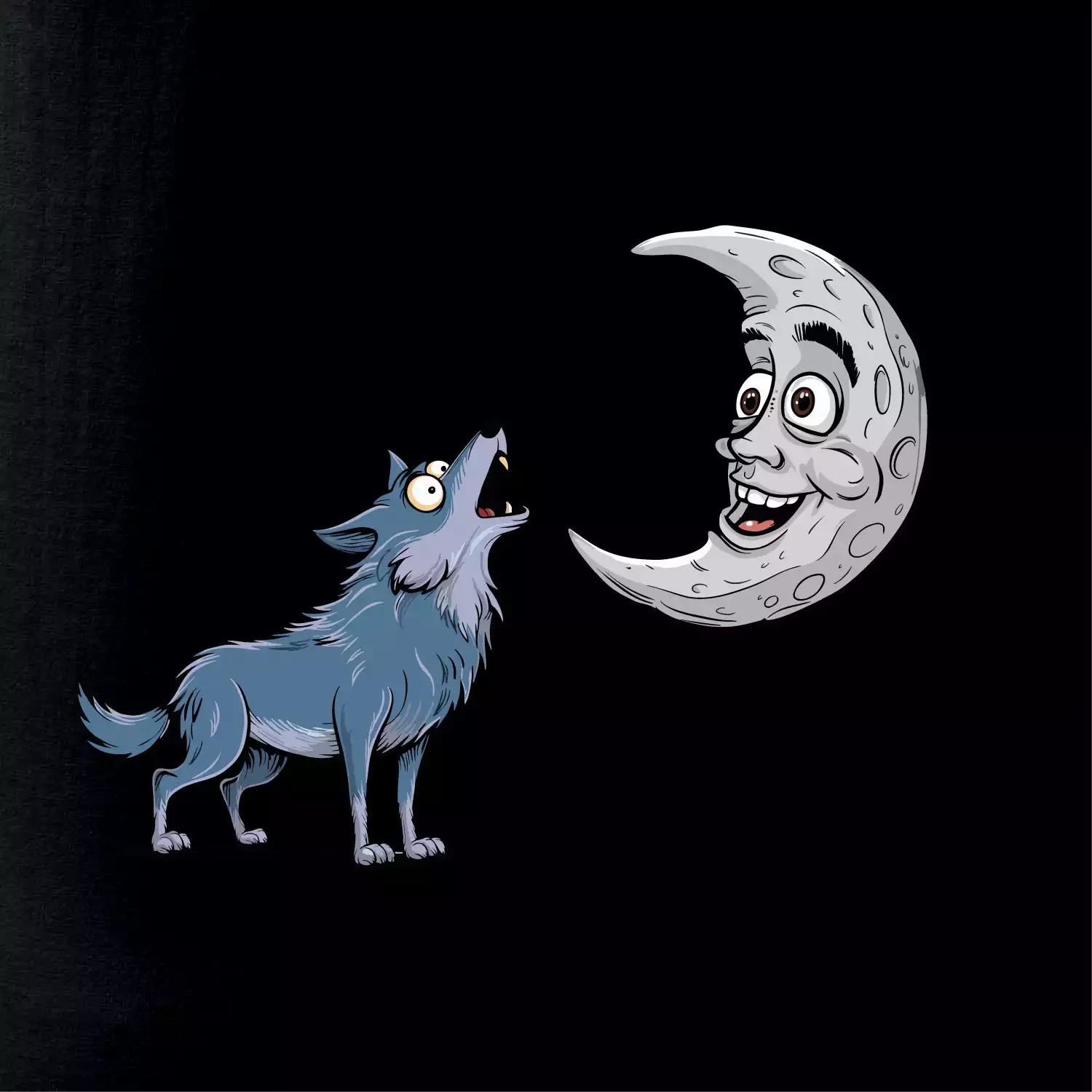 Parové triko - Vlk a měsíc