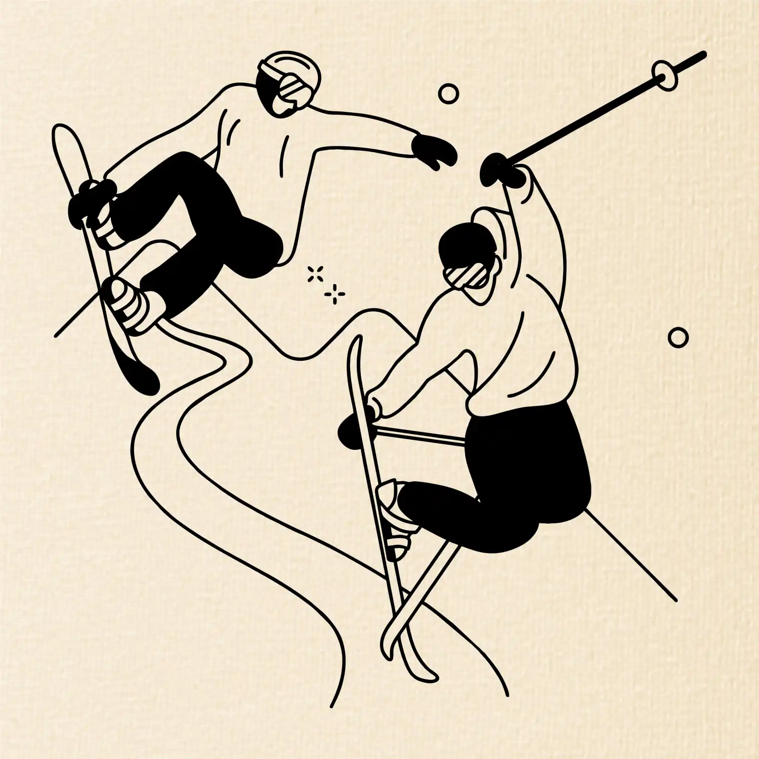 Lyžovaní - kresleny obrázek