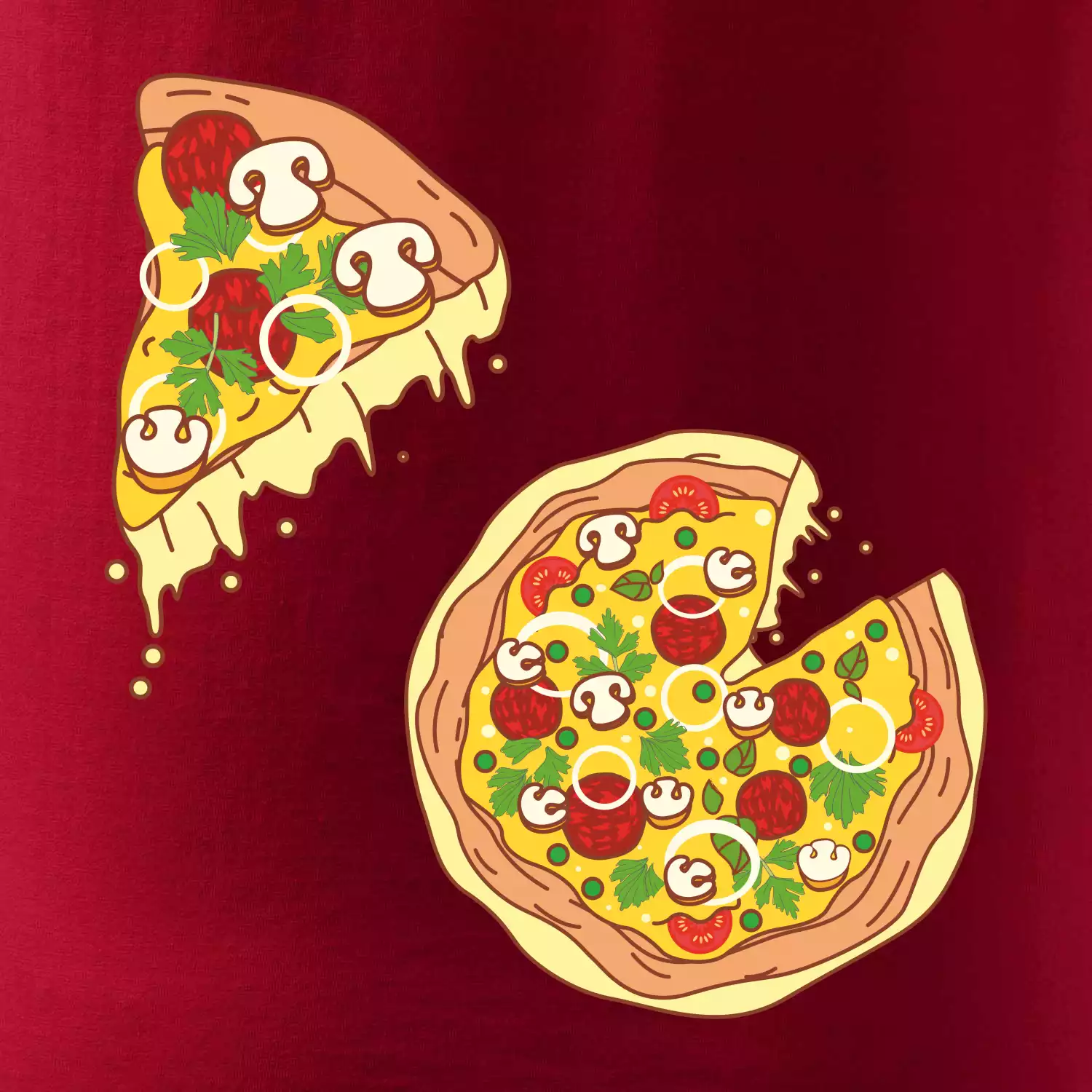 Pizza + Pizza kousek