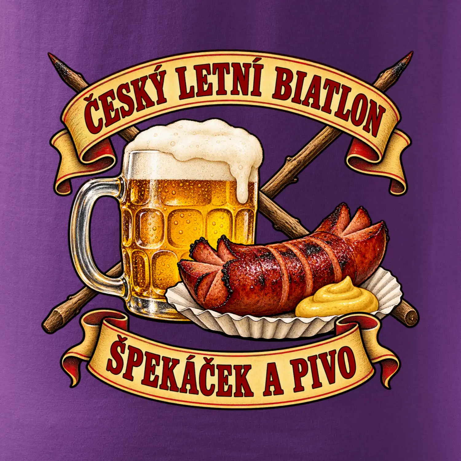 Český letní biatlon špekáček a pivo