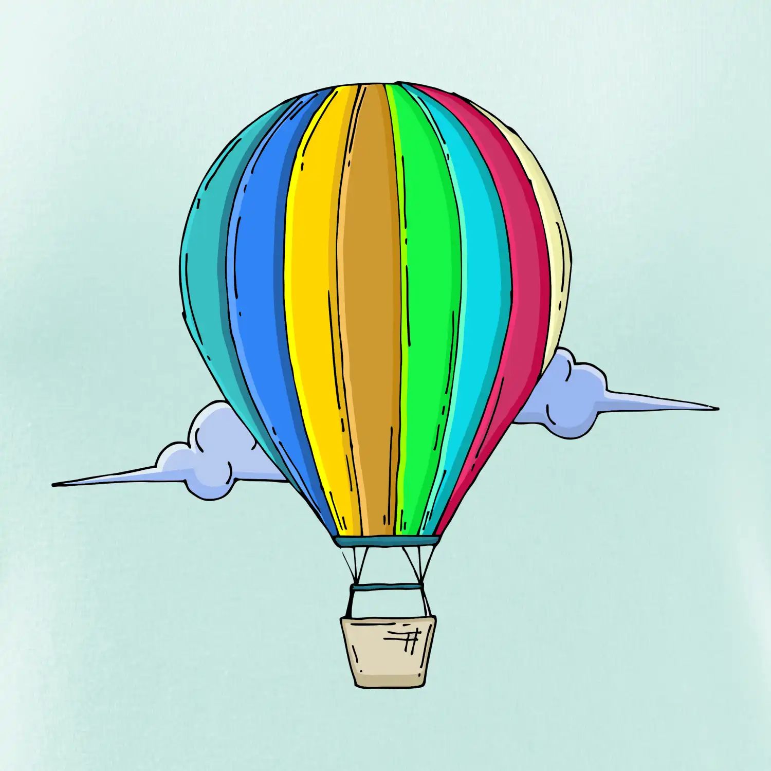 Horkovzdušný balon v oblacích