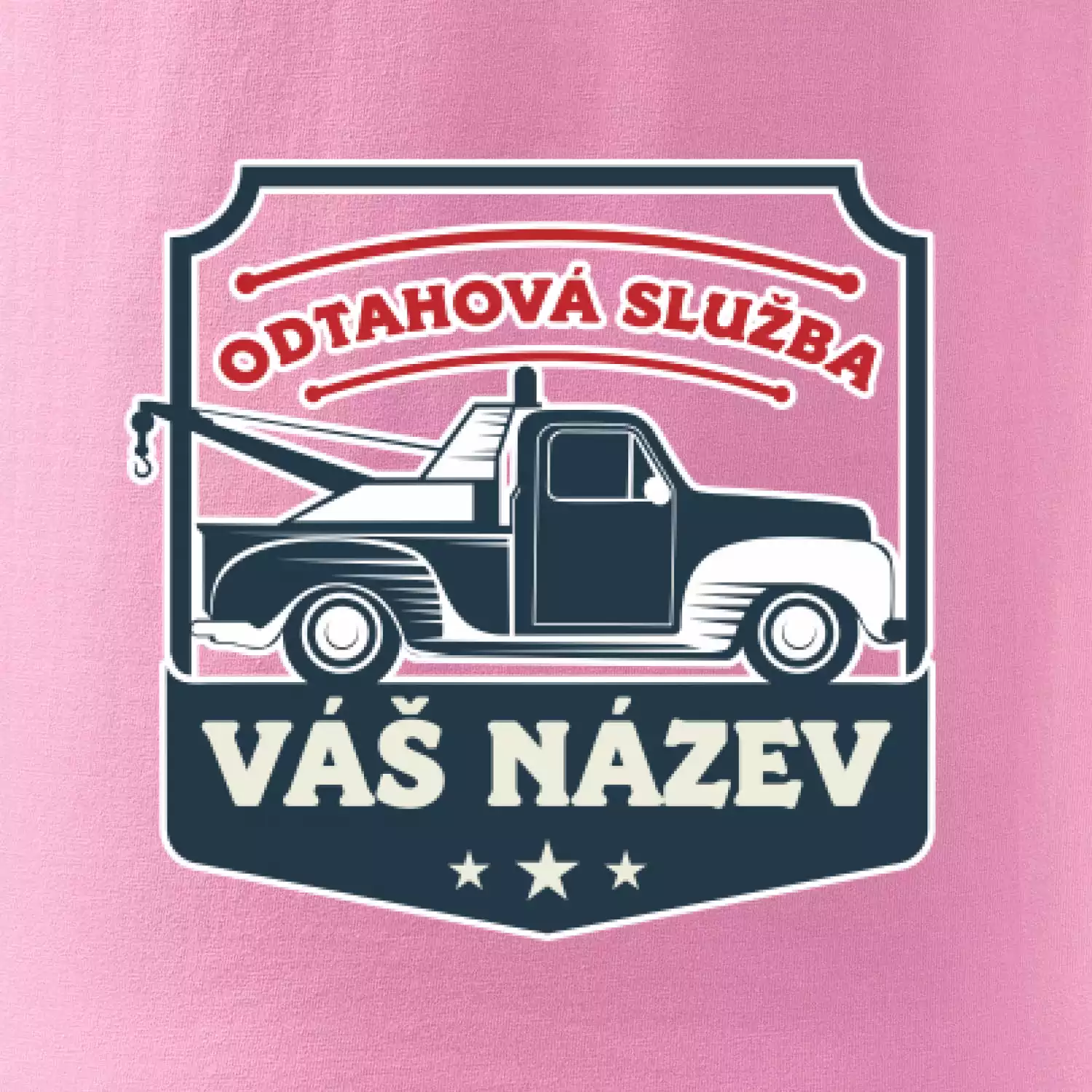 Odtahová služba - erb - červený nápis
