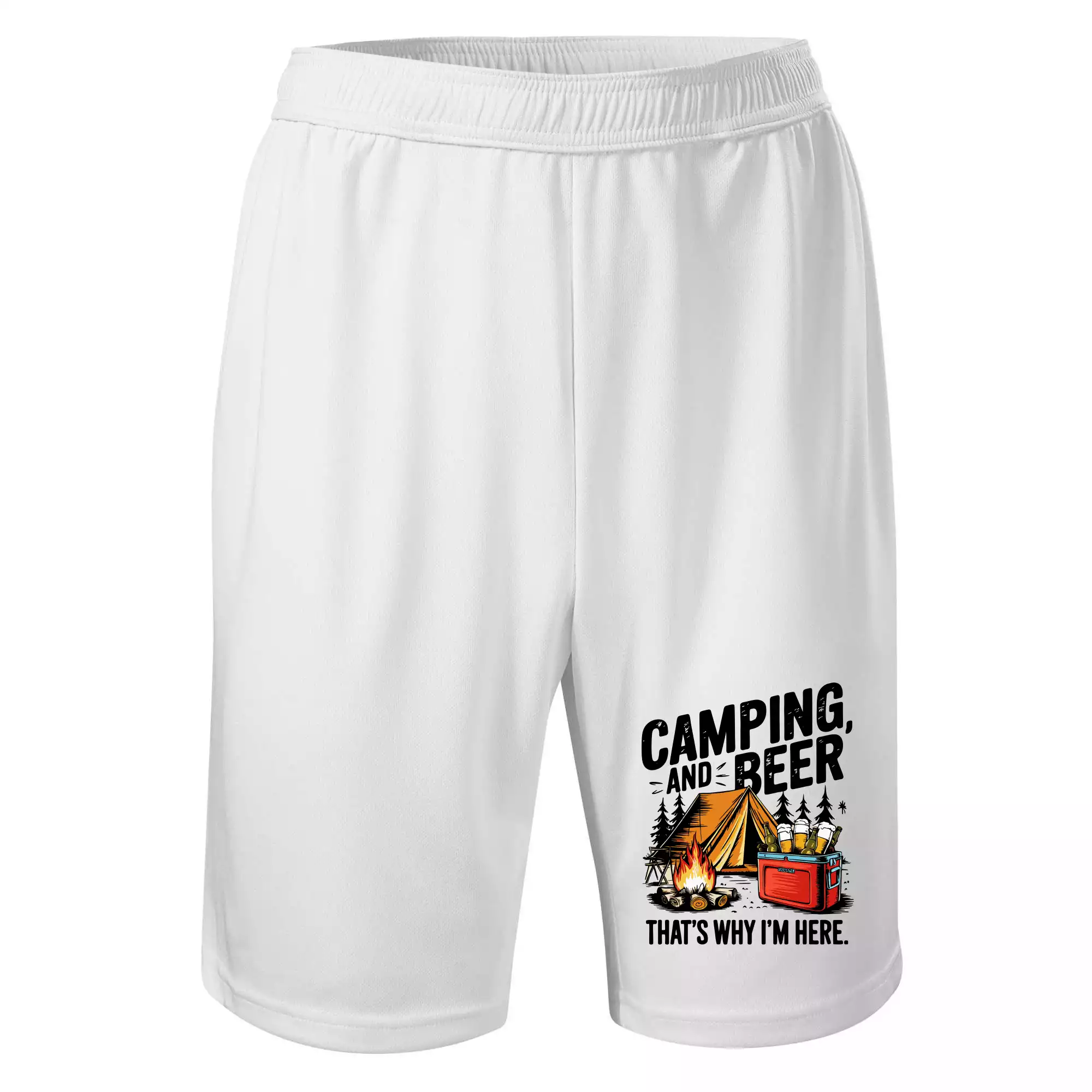 Černý nápis nápis Camping and beer