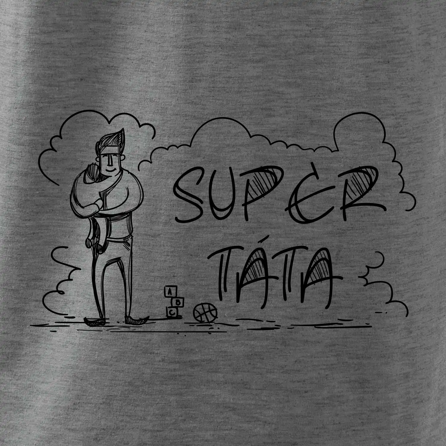 Kreslený nápis super táta