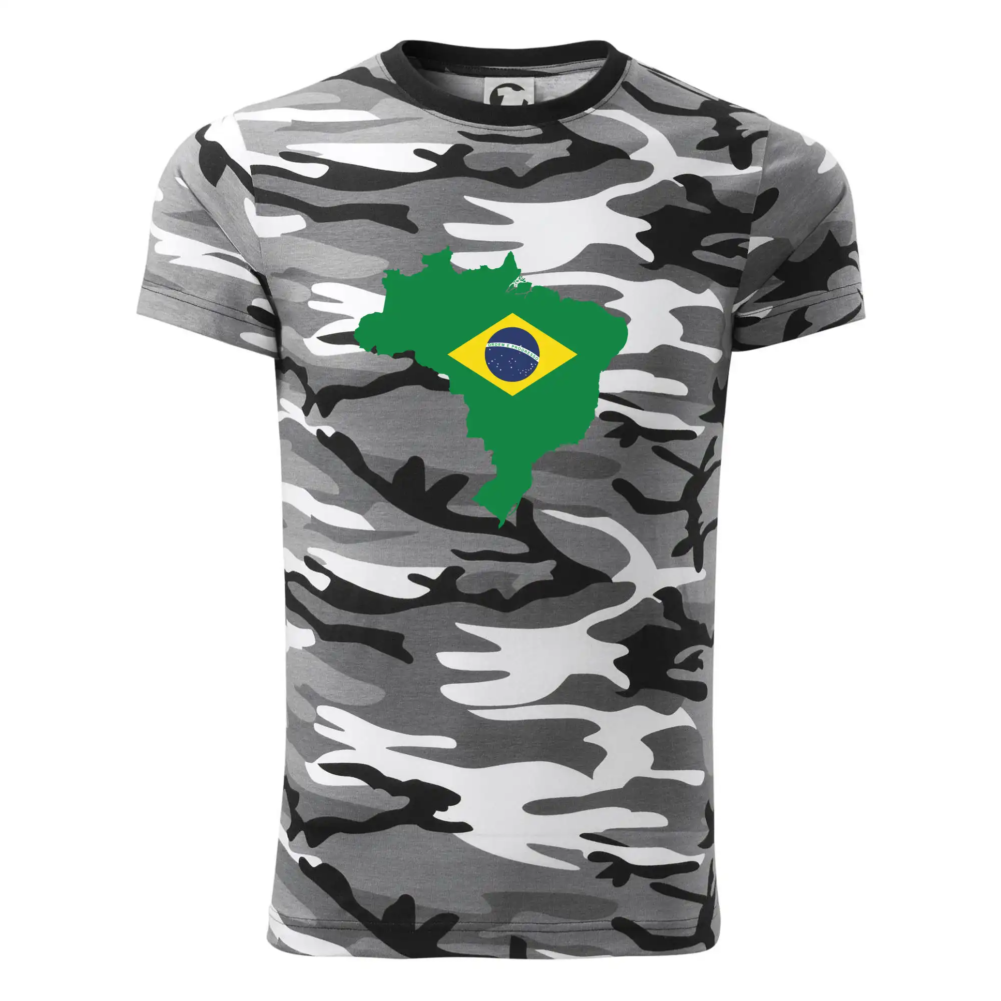Brazílie vlajka v mapě