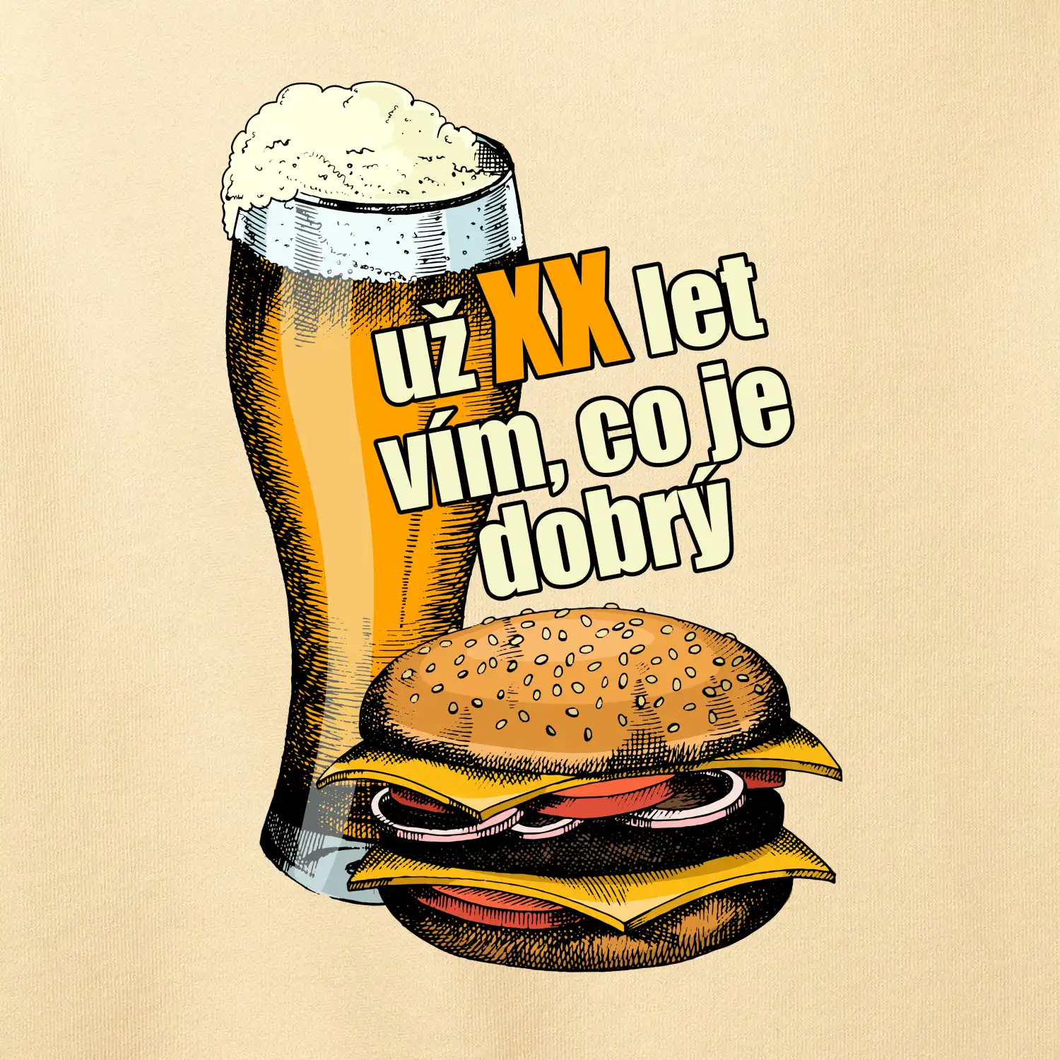 Pivo a burger vím co je dobrý