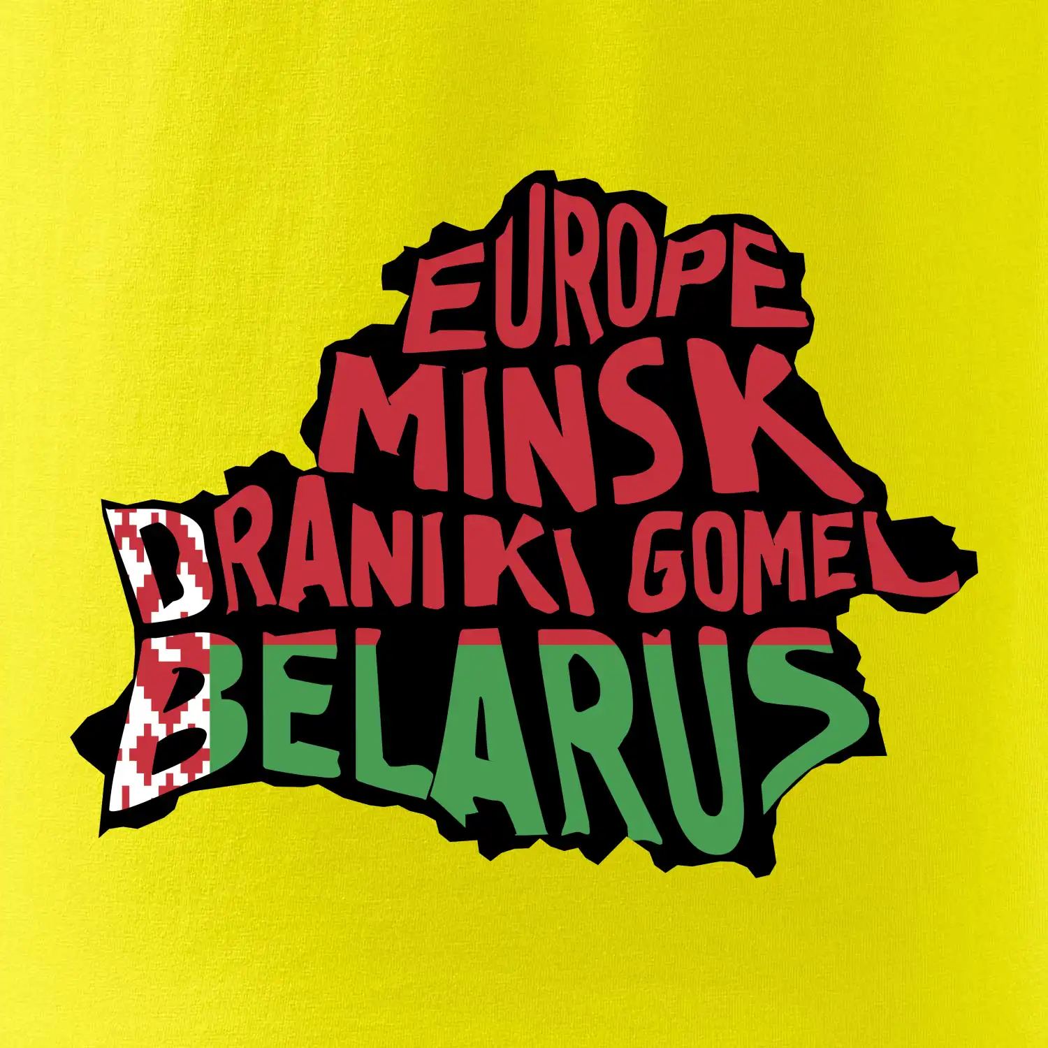 Mapy - názvy měst - Bělorusko