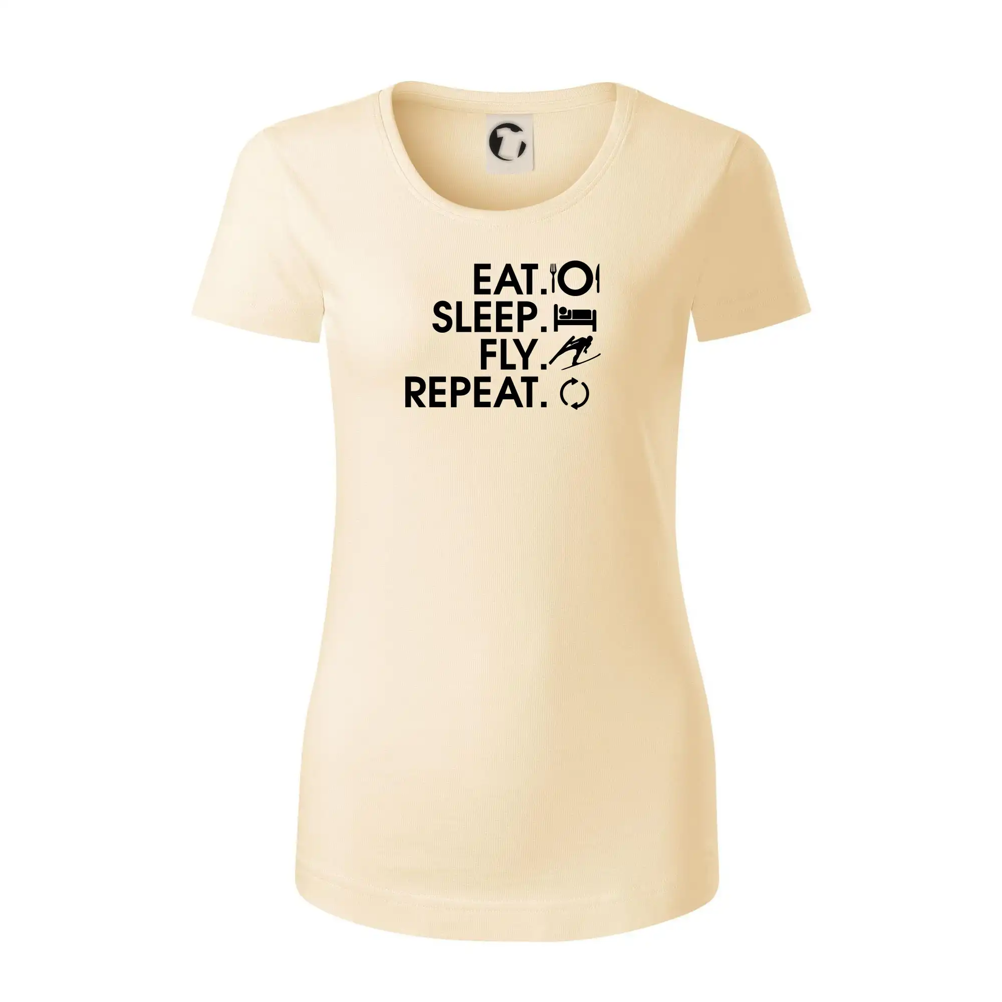 Eat sleep fly repeat - skoky na lyžích