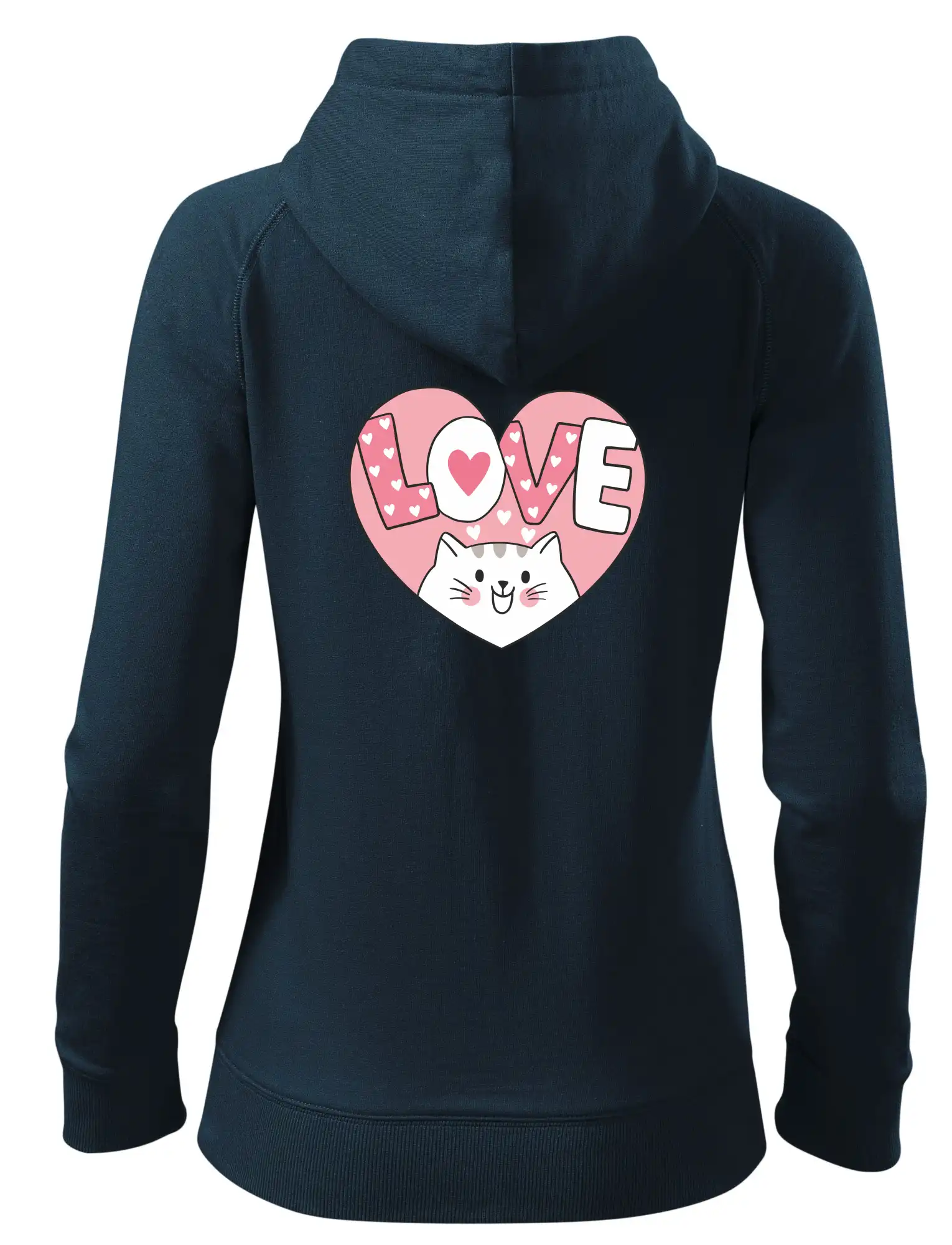 Kočka love - růžové srdce