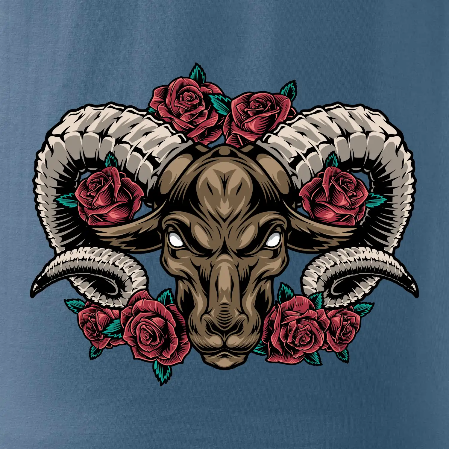 Hlava berana s růžemi