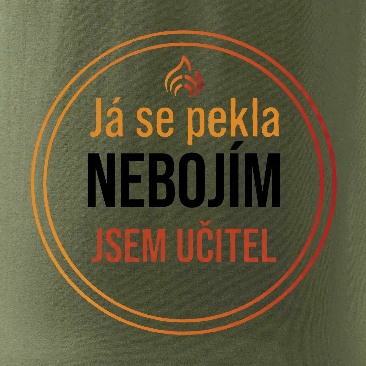 Barevný nápis Já se pekla nebojím, jsem učitel