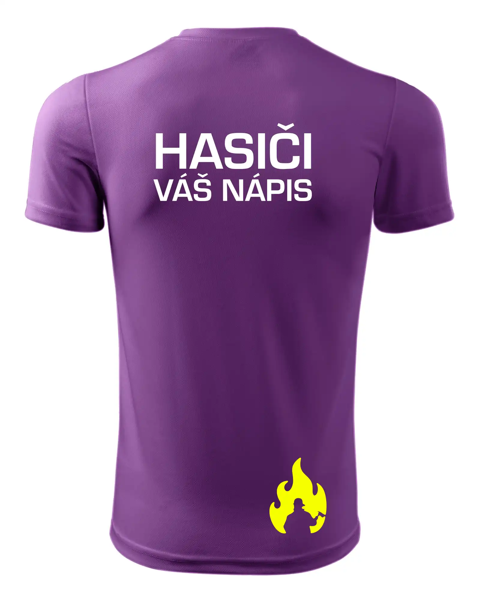Hasič stojící - nápis hasiči - Velký nápis  na zádech