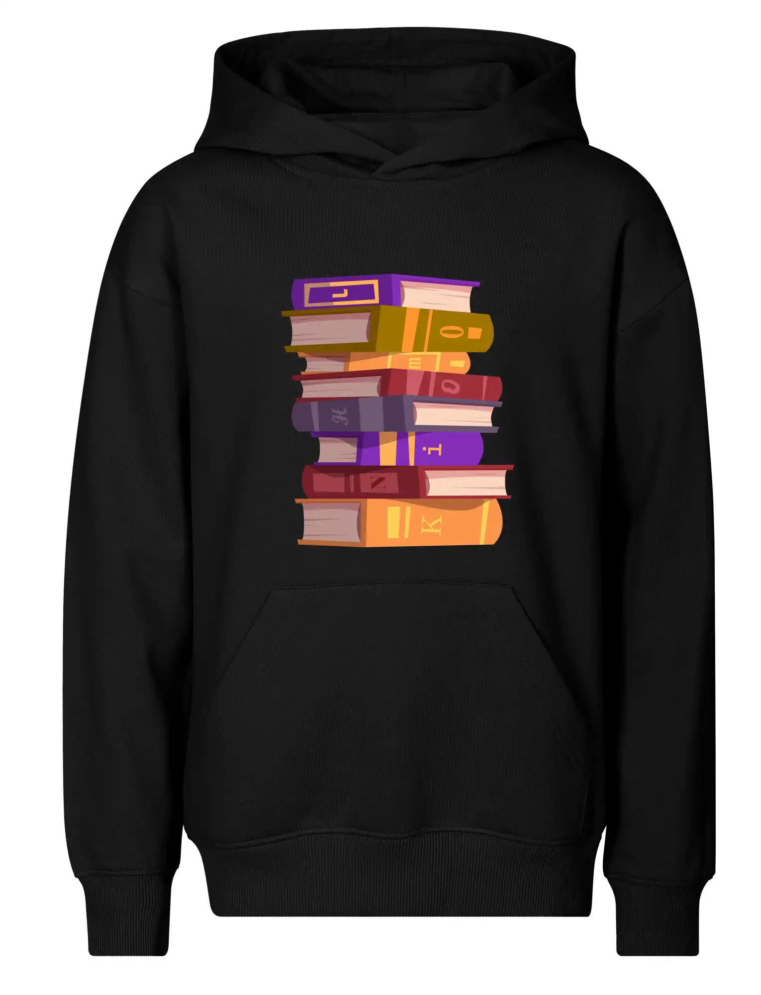 Knihomol stojící knihy