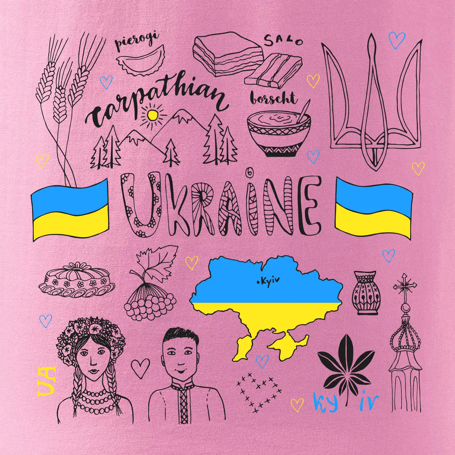 Ukrajina folklor - kreslené obrázky