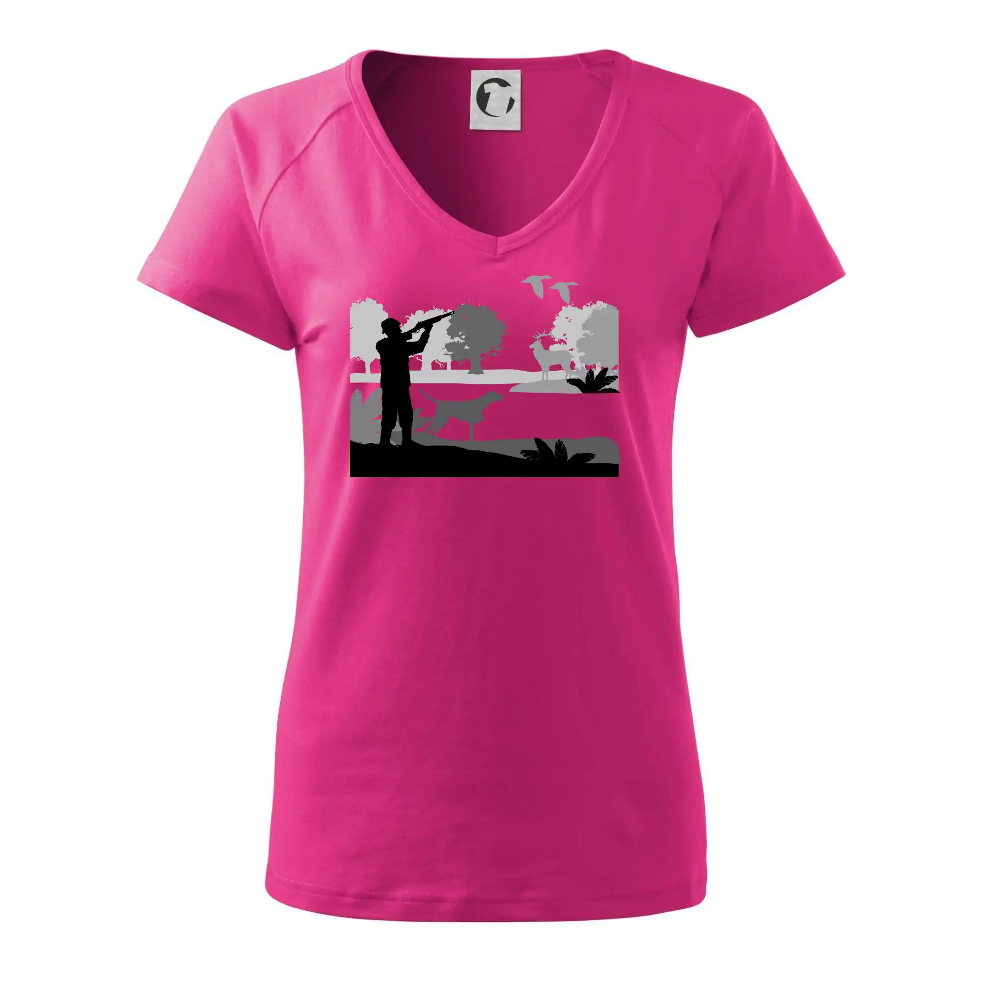 Lovec a ohař v lese