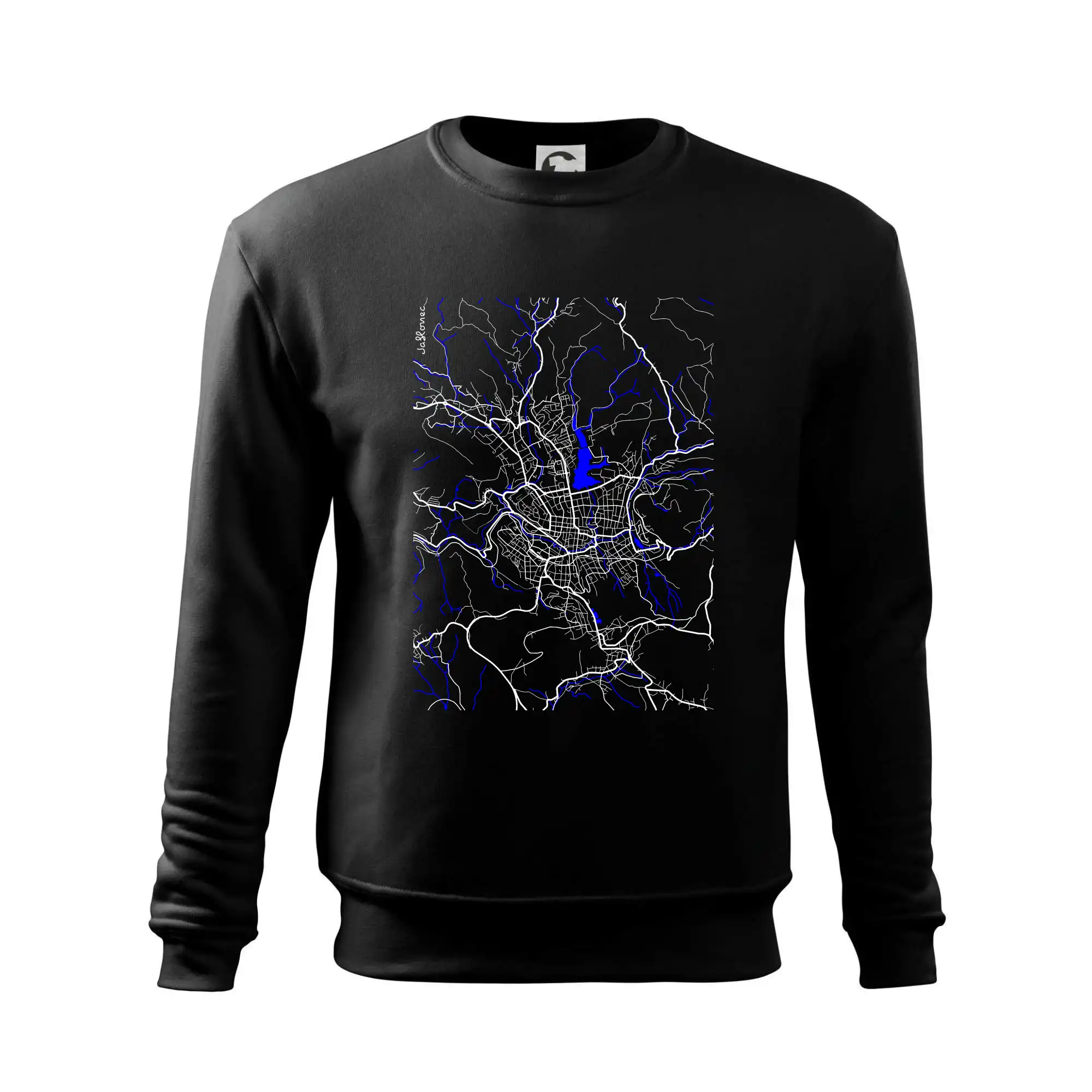 Jablonec nad Nisou - Mapa s vodními toky