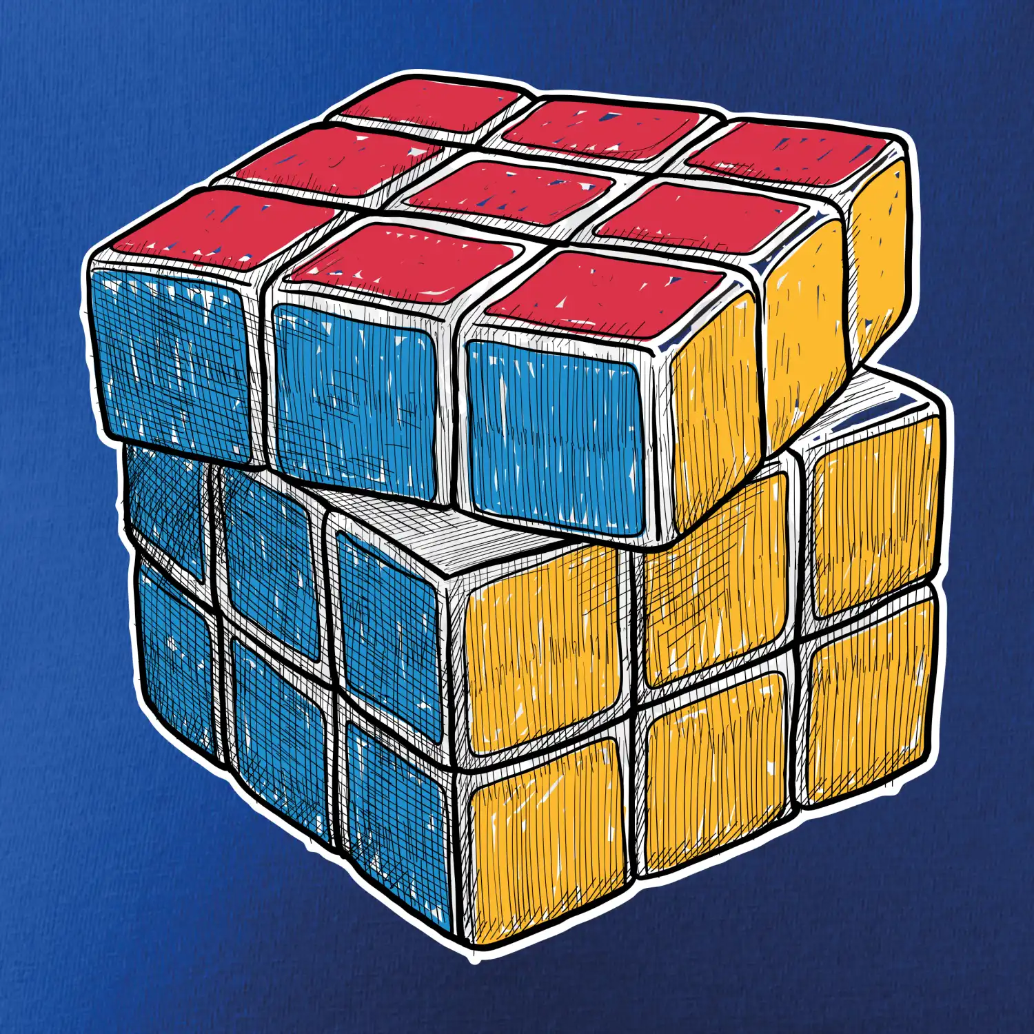 Rubikova kostka kreslená
