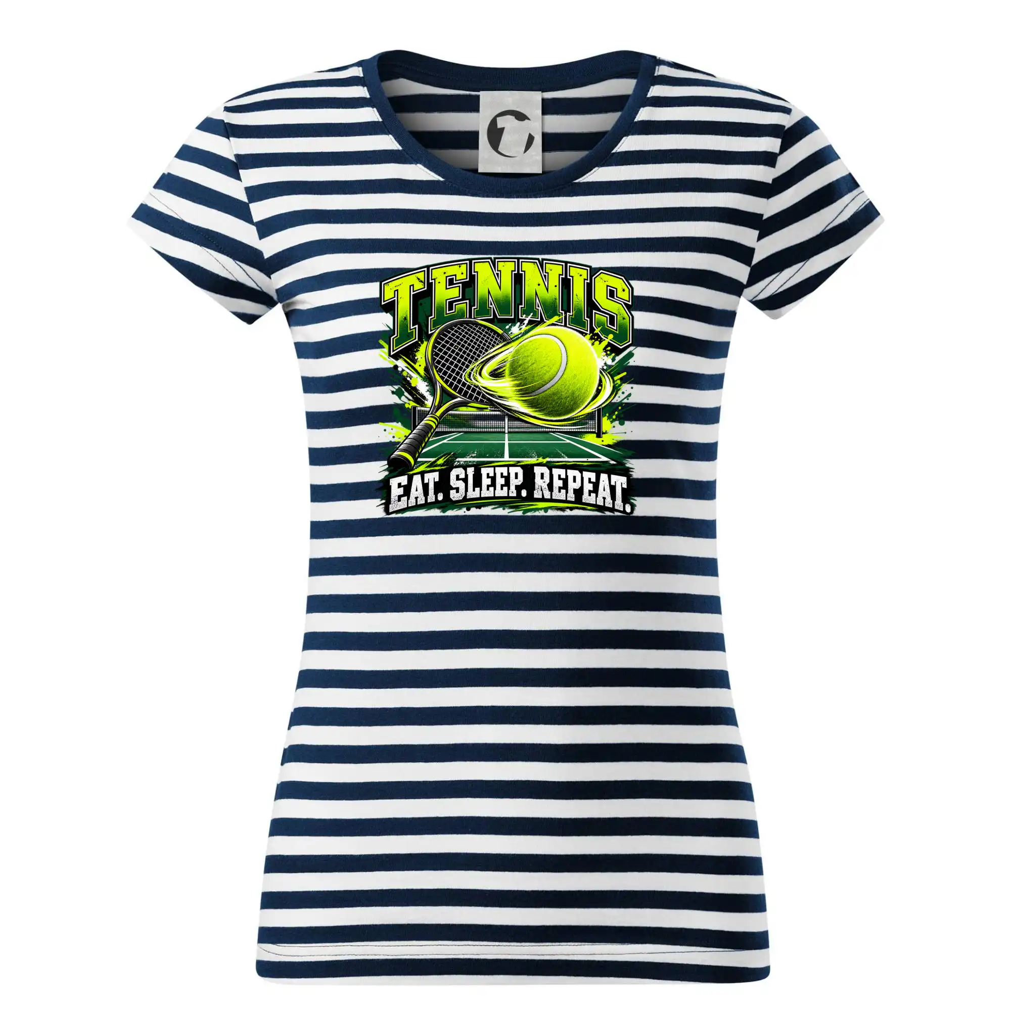 Tenisová raketa a míček eat sleep repeat