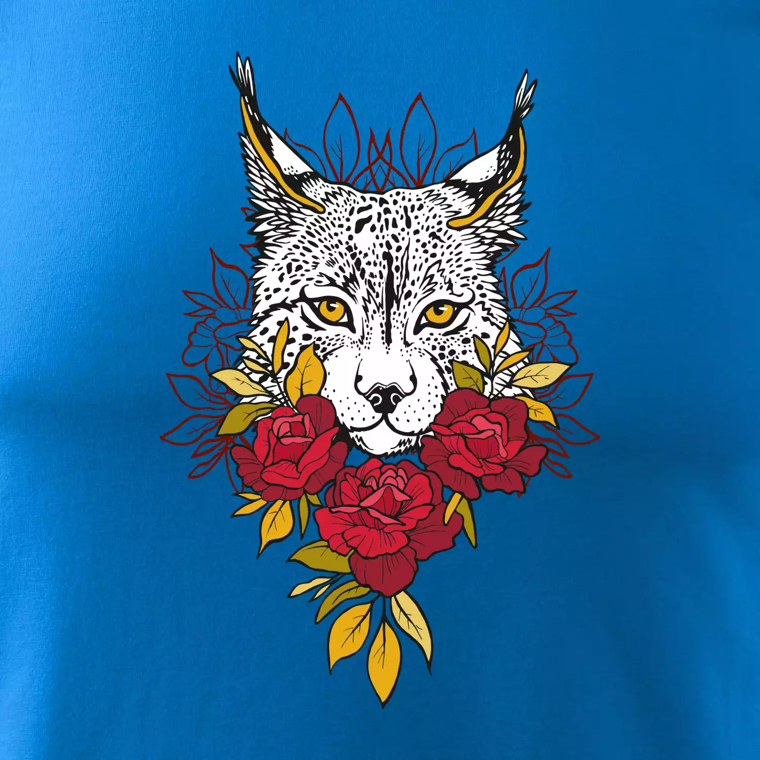 Rys s červenými růžemi  (Pecka design)