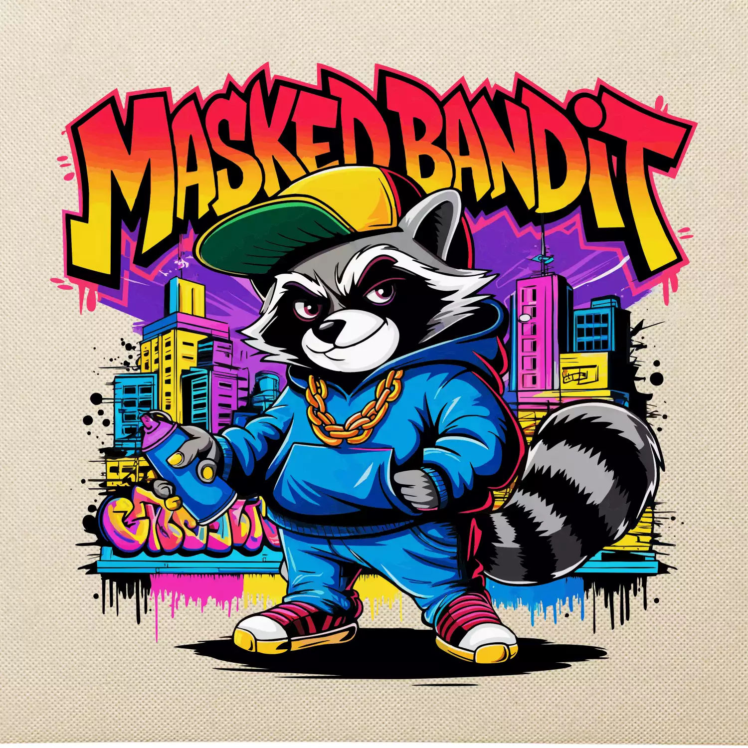 Mýval - masked bandit grafitti