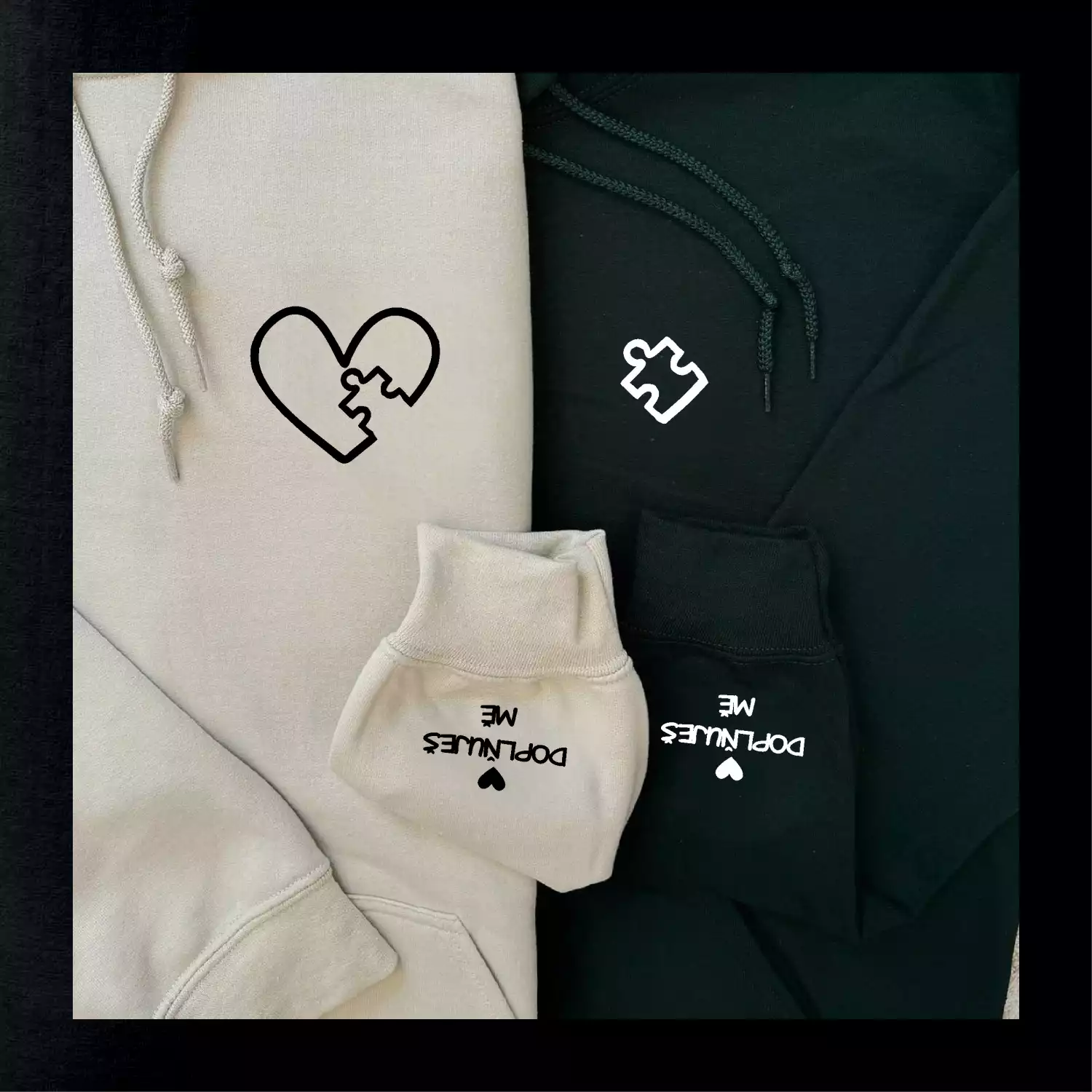 Párova mikina - srdce puzzle doplňuješ mě