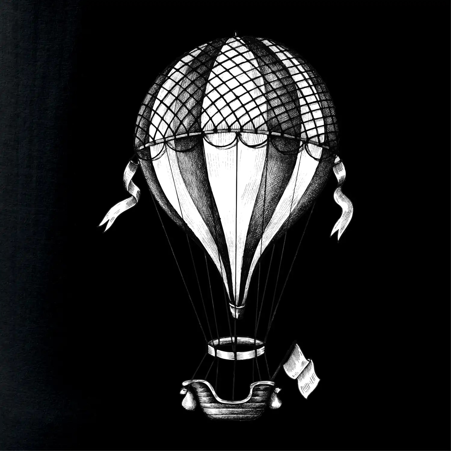 Horkovzdušný balón  kreslený