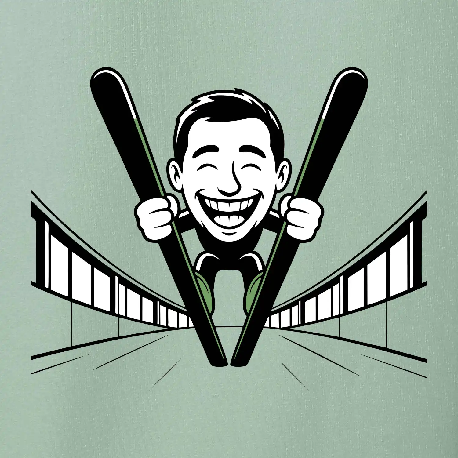 Vysmátý kreslený skokan