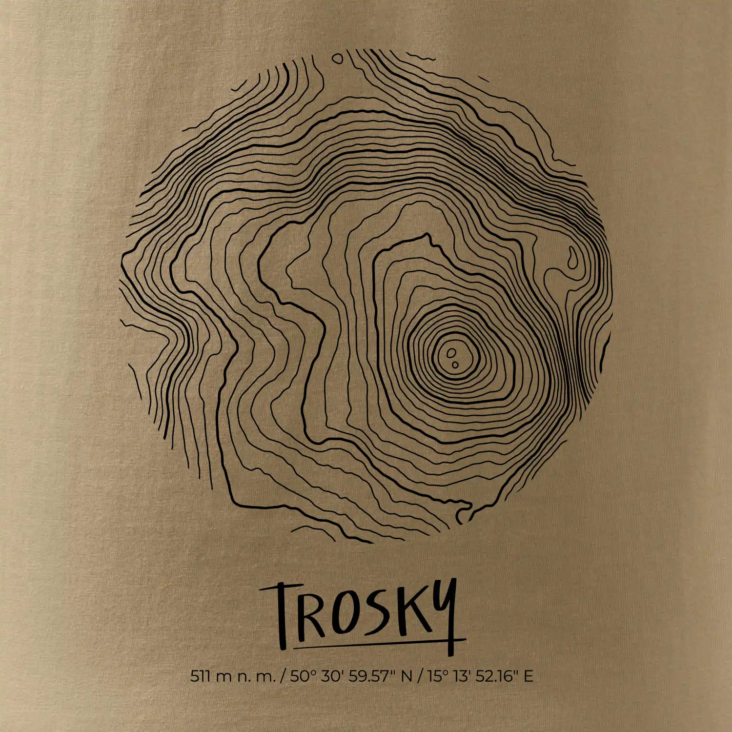 Trosky - vrstevnice v kruhu