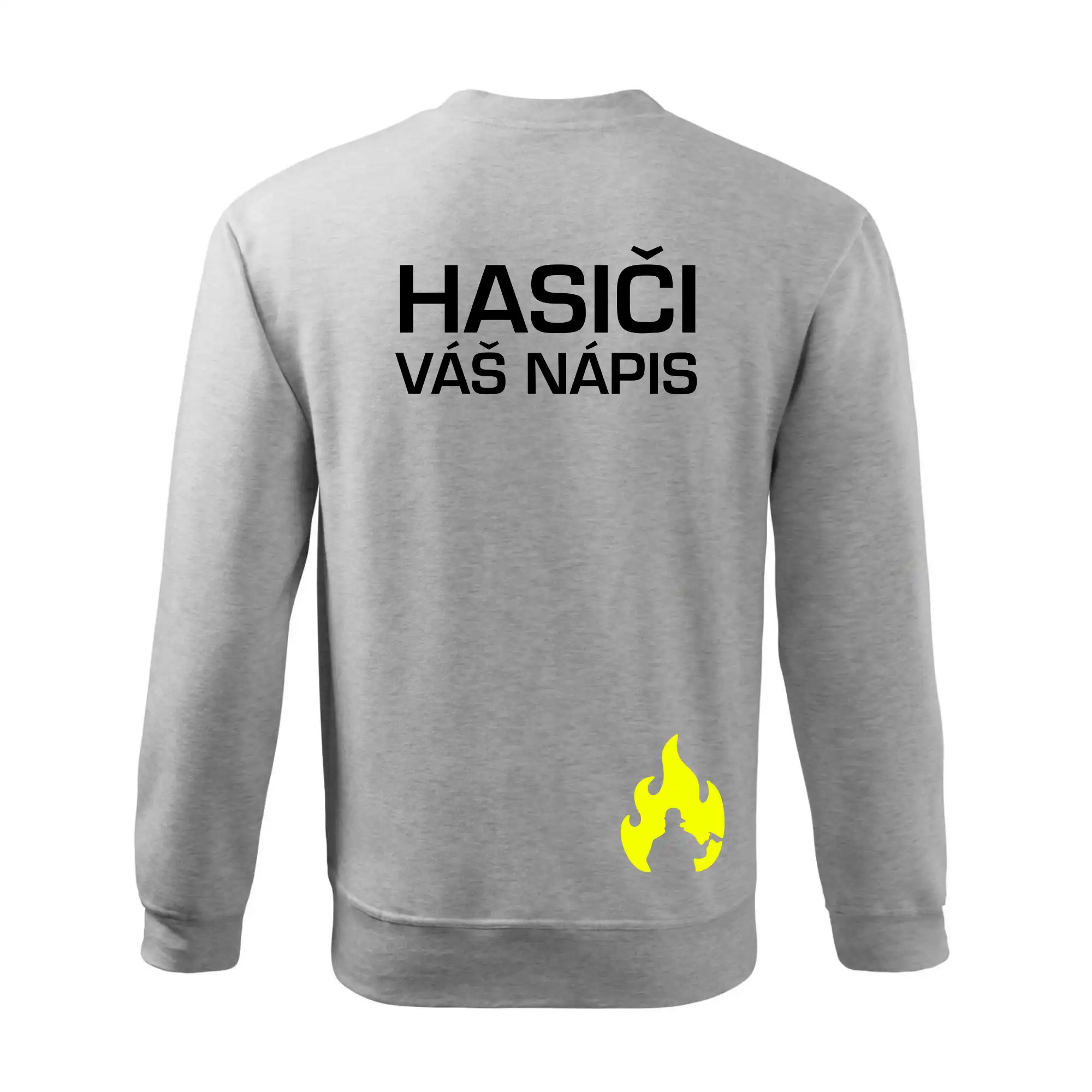 Hasič stojící - nápis hasiči - Velký nápis  na zádech