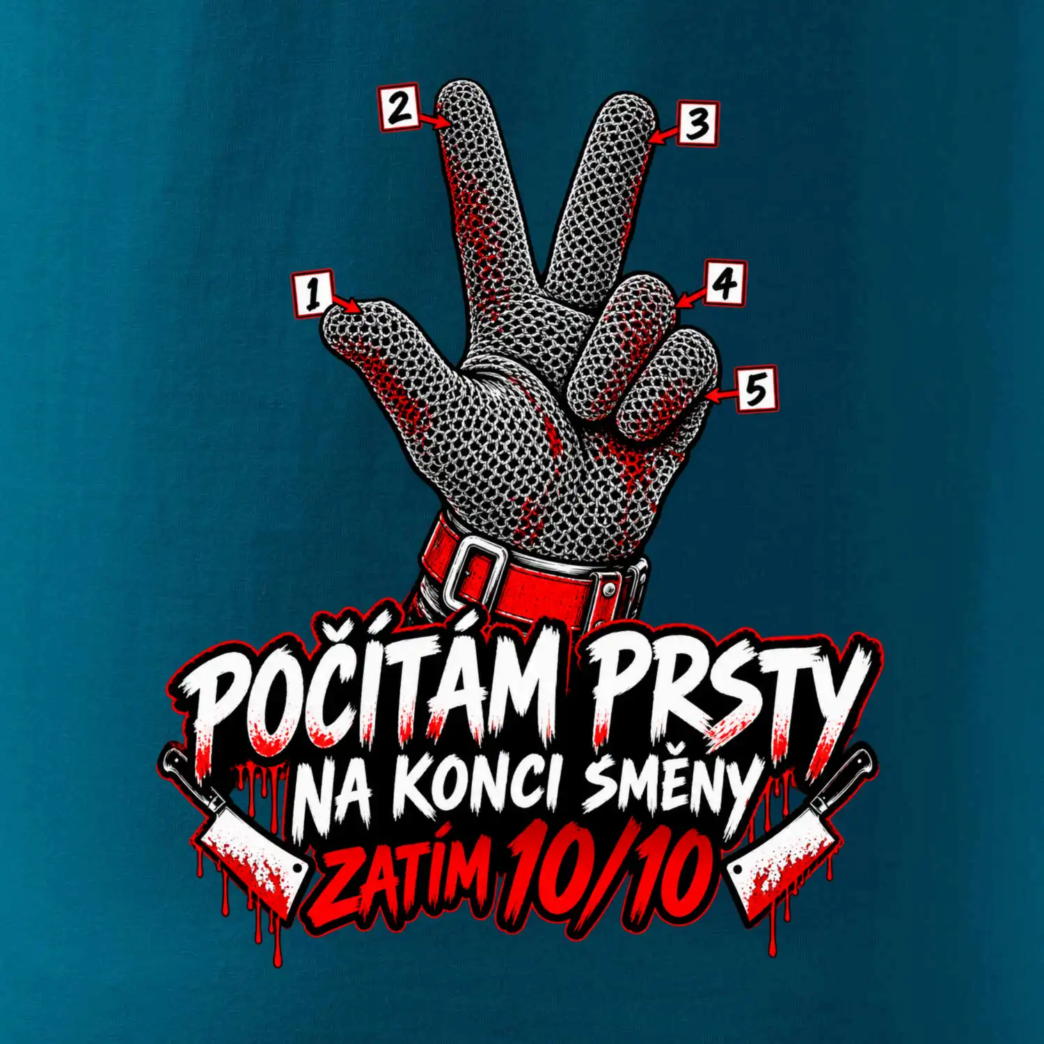 Řezník počítám prsty na konci směny