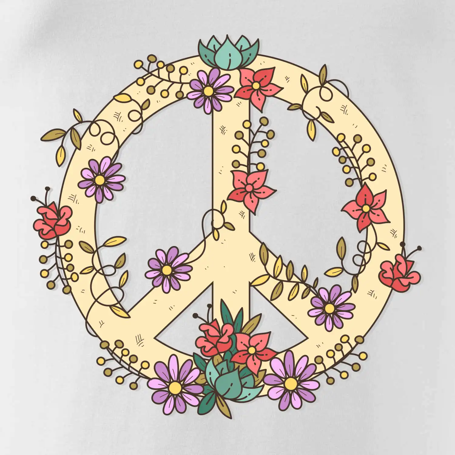 Peace symbol pískový